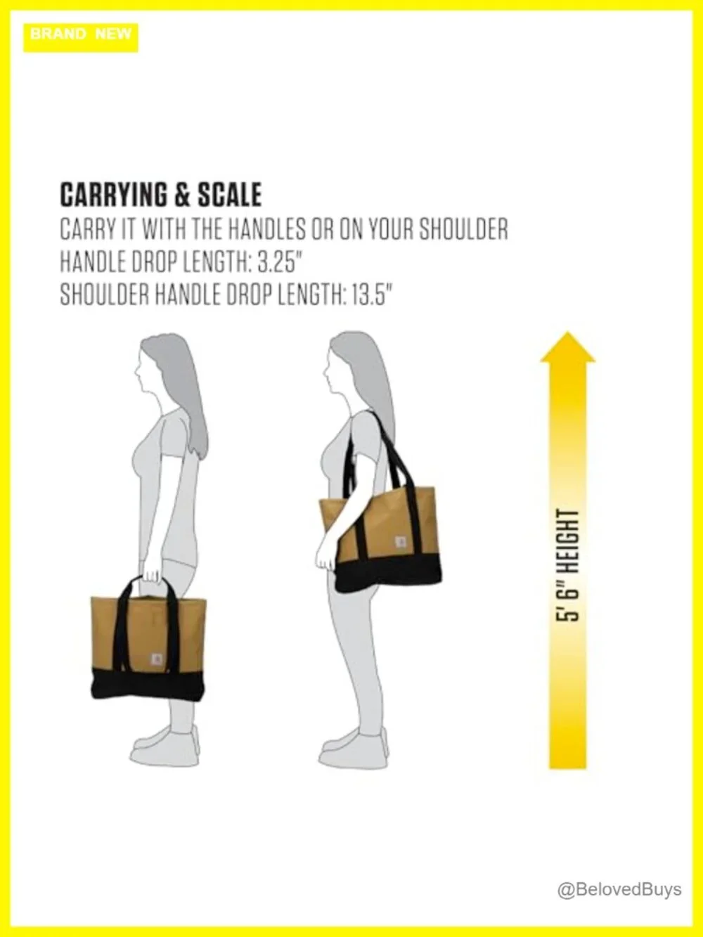 Classic Vertical Open Tote Bag, Durable Water Repellent, 18L, Shoulder and Hand